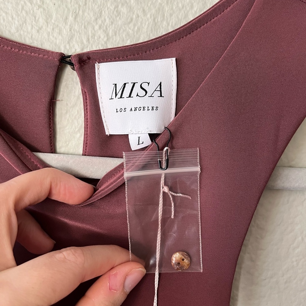 NWT Misa Los Angeles Lyra Cut Out Jersey Knit Maxi Dress in Cocoa Womens Size L - Picture 7 of 14